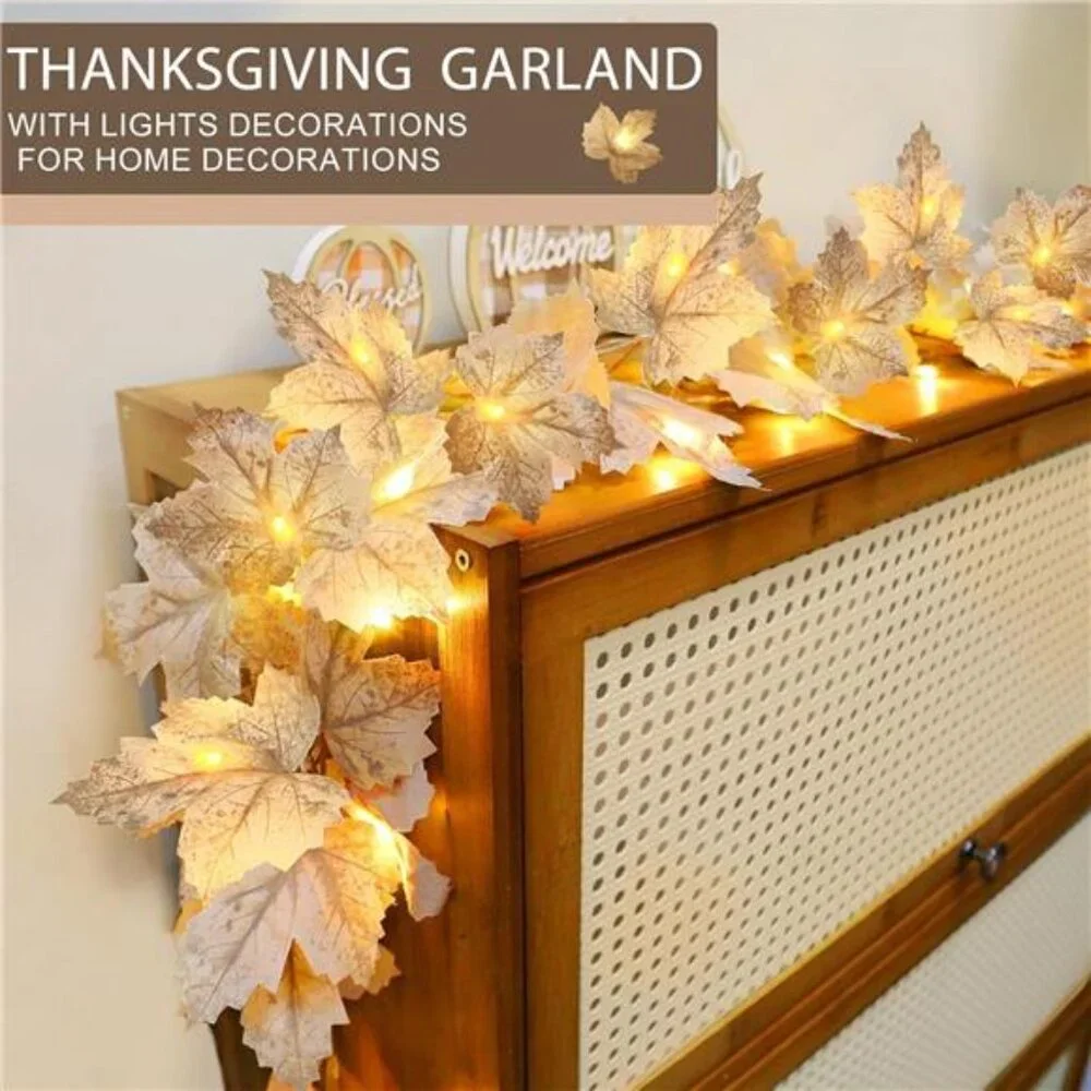 3 Pack Thanksgiving Decorations - Thanksgiving Garland with Lights Fall